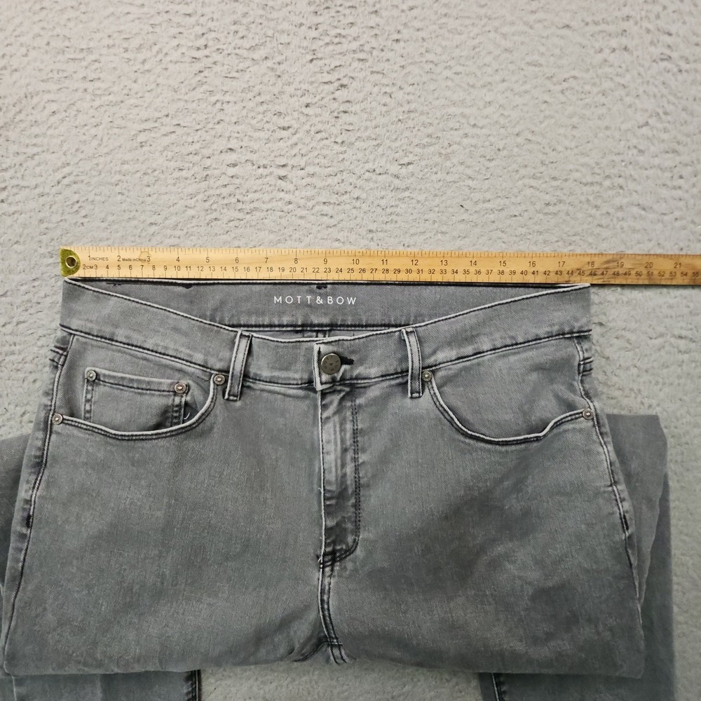 Mott Bow Jeans Mens 34x30 Slim Stone Gray Minimalist Preppy Ultra Soft Stretch - Picture 11 of 16